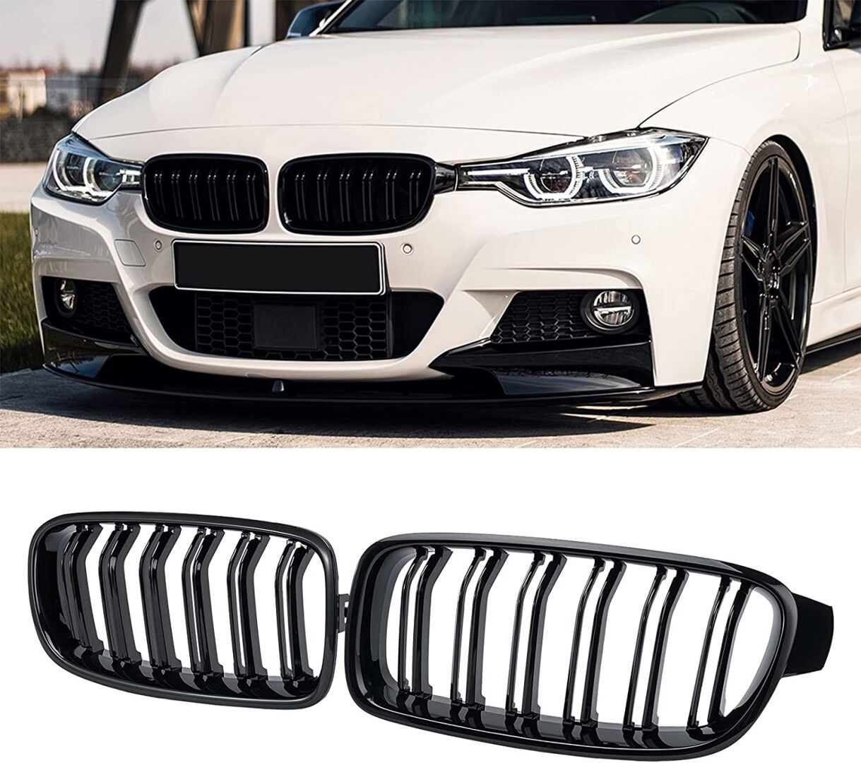 Bmw 3 Serisi F30 2012-2018 Uyumlu M3 Görünüm Panjur ( Böbrek ) - Pıano Black