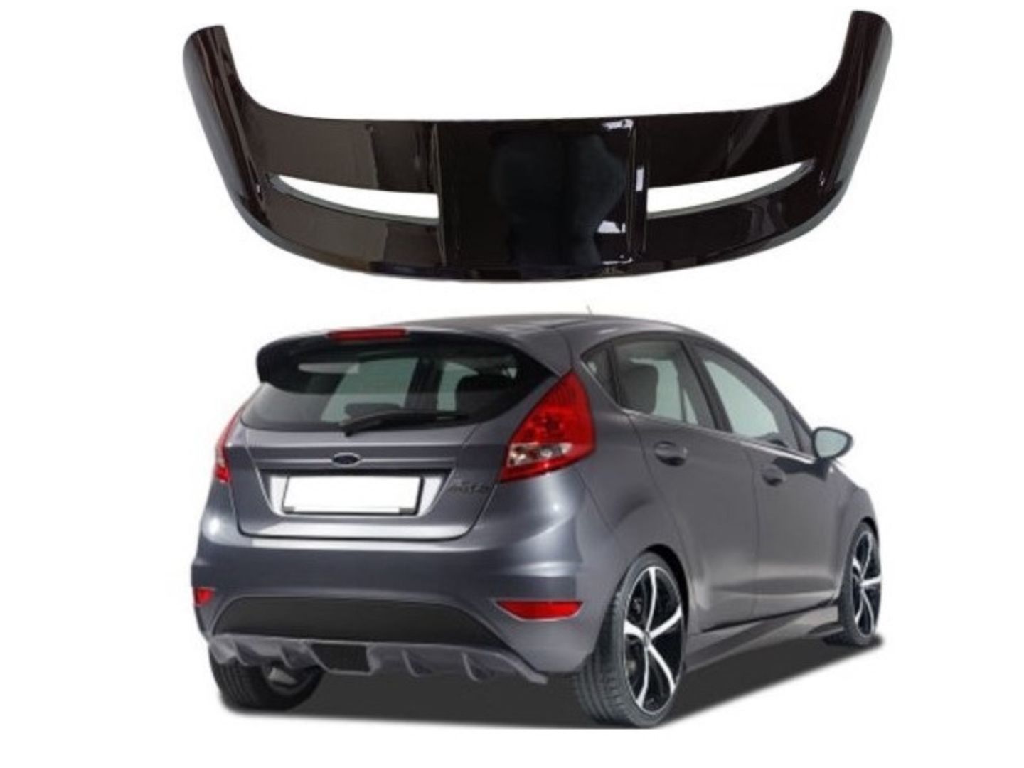 FORD FIESTA (2008-2014) Arası Uyumlu Işıklı Spoiler - Piano Black