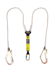 Irudek 363/100cm Şok Emicili Çift Kollu Lanyard -Çelik 55mm Kancalı