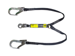 Irudek ABE-FLEX 383 180 Elastik Webbing Şok Emicili Çift Kollu Lanyard -Alu.60mm