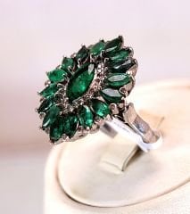 Original Emerald and Diamond stone design ring