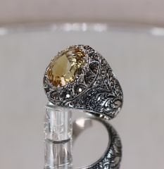 Citrine taşlı yüzük