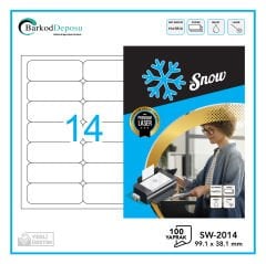 SW-2014 SNOW A4 Renkli Lazer Etiket 99.1X38.1 mm