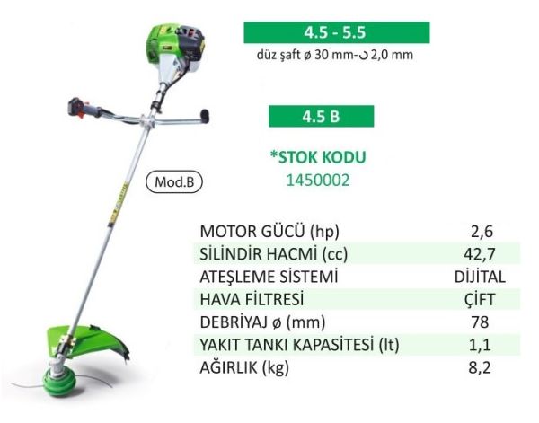 Active 1450002 - 4.5 B Motorlu Yan Tip Tırpan