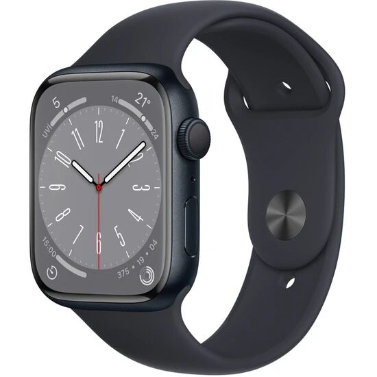 Apple Watch Series 8 Gps 45MM Midnight Aluminium Case With Midnight Sport Band (Apple Türkiye Garantili) Regular MNP13TU/A