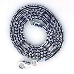 Unisex 925 Ayar Gümüş Zincir Tilki Kuyuruğu 40 - 75 cm