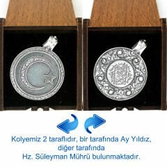 Ayyıldız Bayrak ve Mührü Süleyman Kolye 925 Ayar Gümüş