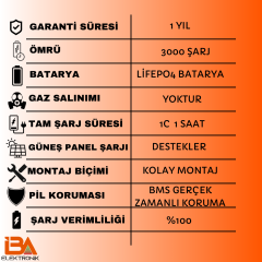 Yat Ve Tekne 12V 210AH Lifepo4 Batarya