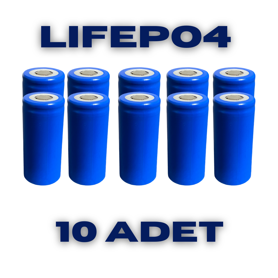 Lifepo4 Pil 3.2V 6000 mAH 10 Adet
