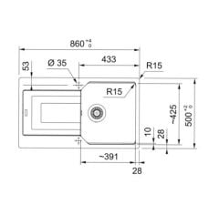 URBAN UBG 611-86 TEK GÖZLÜ GRANİT NERO EVİYE ACTIVE PLUS DOCCIA 2.0 NERO ARMATÜR KAMPANYALI SET