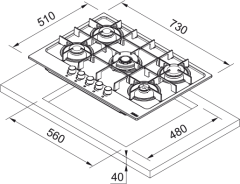 FRANKE FHMA 755 4G DC XS C İNOX OCAK
