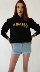 Adana Mafia Kapşonlu Siyah Unisex Sweatshirt Hoodie Polar