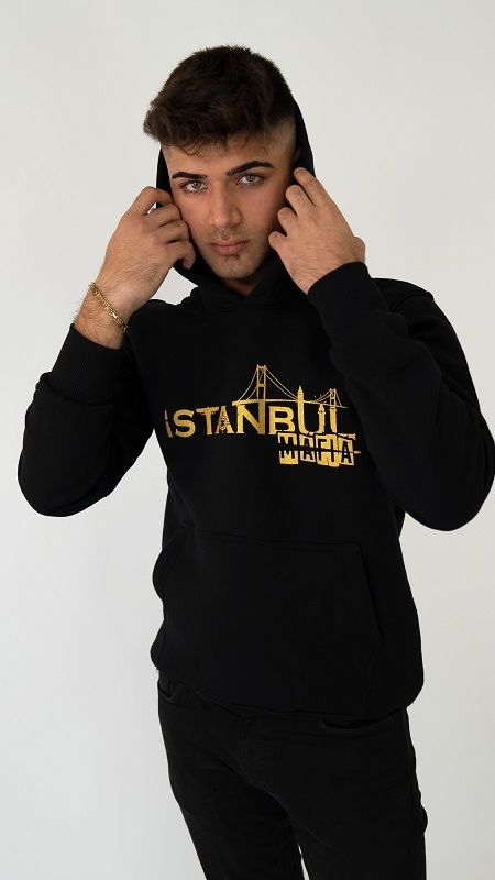 İstanbul Mafia  Kapşonlu Siyah Unisex Sweatshirt Hoodie Polar