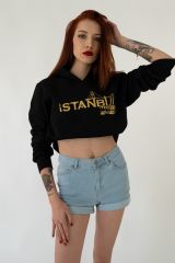 İstanbul Mafia  Kapşonlu Siyah Unisex Sweatshirt Hoodie Polar