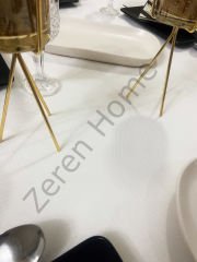 Zeren Home Keten Görünümlü Dertsiz Etamin Masa Örtüsü Beyaz