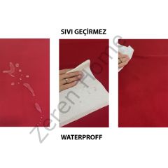 Zeren Home Sıvı Geçirmez Dertsiz Masa Örtüsü Kırmızı Kareli