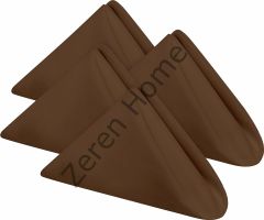 Zeren Home Dertsiz Kumaş Servis Peçetesi 6'lı Set Kahverengi 40 x 40