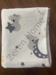 Zeren Home %100 Pamuklu Pazen Bebek Battaniyesi Ayıcık Desen 100 x 100