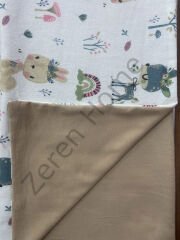 Zeren Home %100 Pamuklu Pazen Bebek Battaniyesi Ceylan Desen 100 x 100