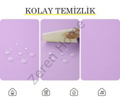 Zeren Home Sıvıya ve Lekeye Dayanıklı Yuvarlak Masa Örtüsü Lila