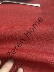 Zeren Home Keten Görünümlü Simli Dertsiz Masa Örtüsü Linen Kırmızı 25 Parça