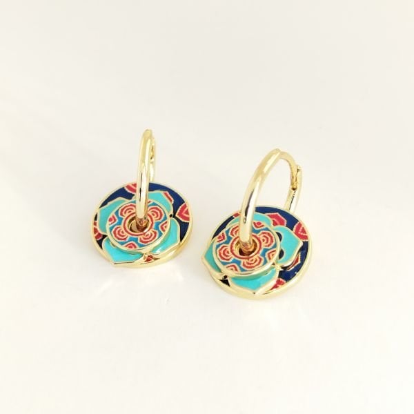 CHARM RENKLİ DESENLİ ETNİK KÜPE