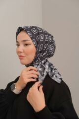 Femme Desen Eşarp  (Siyah) RTS-1003-6