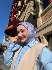 Neva İpeksi Jakar Eşarp ( Mavi ) RTS-1026-4