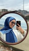 Etnik Desen Soft Şal ( Lacivert )
