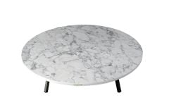 Alesta Life 60 cm Katlanır Yer Sofrası | Beyaz Desenli, Metal Ayaklı