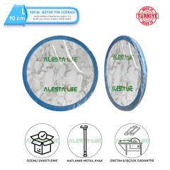 Alesta Life Yer Sofrası 90 cm - Metal Katlanır Ayaklı Şık Yer Sofrası