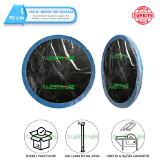 Alesta Life Yer Sofrası 90 cm - Metal Katlanır Ayaklı Şık Yer Sofrası