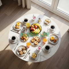 Alesta Life Yer Sofrası 90 cm - Metal Katlanır Ayaklı Şık Yer Sofrası