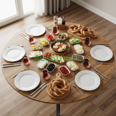 Alesta Life Yer Sofrası 90 cm - Metal Katlanır Ayaklı Şık Yer Sofrası