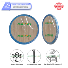 Alesta Life Yer Sofrası 100 cm - Metal Katlanır Ayaklı Şık Yer Sofrası