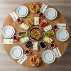 Alesta Life Yer Sofrası 100 cm - Metal Katlanır Ayaklı Şık Yer Sofrası