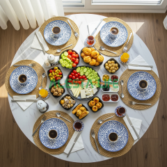 Alesta Life Yer Sofrası 100 cm - Metal Katlanır Ayaklı Şık Yer Sofrası