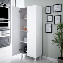 Alesta Life 2 Kapaklı 4 Raflı Çok Amaçlı Dolap | Mutfak, Banyo, Kiler İçin Depolama