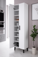 Alesta Life 2 Kapaklı 8 Raflı Çok Amaçlı Dolap | Mutfak, Banyo, Kiler Dolabı