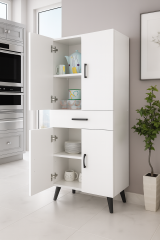 Alesta Life 4 Kapaklı Çekmeceli Çok Amaçlı Dolap | Mutfak, Banyo, Kiler Dolabı