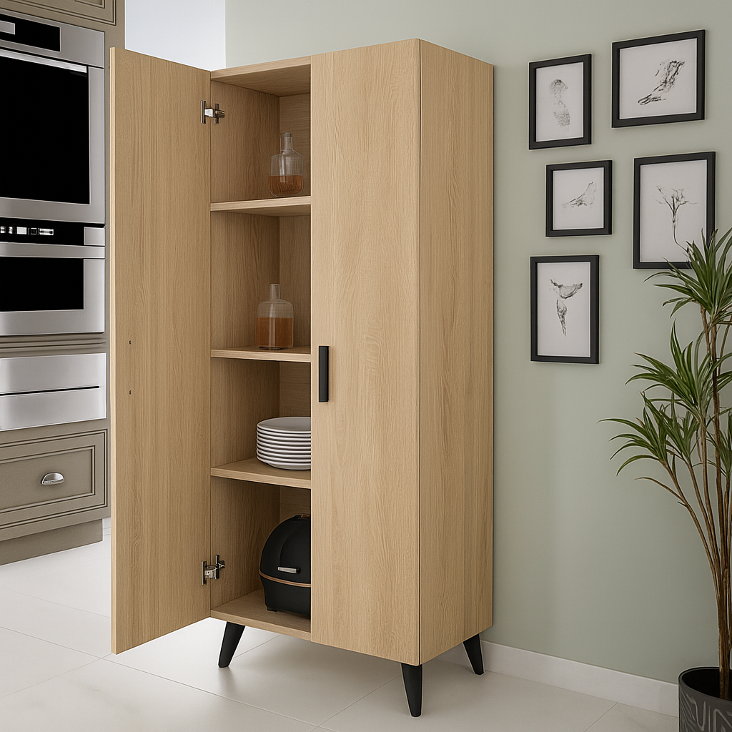 2 Kapaklı 4 Raflı Mutfak Dolabı | Banyo Dolabı | Kiler Dolabı - Sonomo