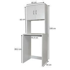 Alesta Life Çamaşır Makinesi Dolabı | Makine Üstü Düzenleyici Banyo Dolabı