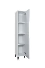 Alesta Life Tek Kapaklı 4 Raflı Çok Amaçlı Dolap | Mutfak, Banyo ve Kiler Dolabı