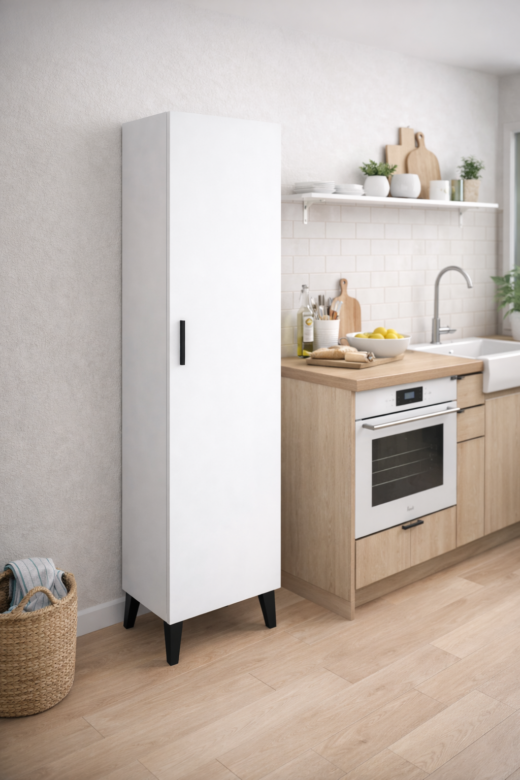 Alesta Life Tek Kapaklı 4 Raflı Çok Amaçlı Dolap | Mutfak, Banyo ve Kiler Dolabı