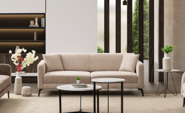 ARGETTO 3'LÜ KOLTUK (KREM)