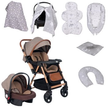 Joell Trendy Bebek Arabası & Puset & 7 Parça Tekstil Seti