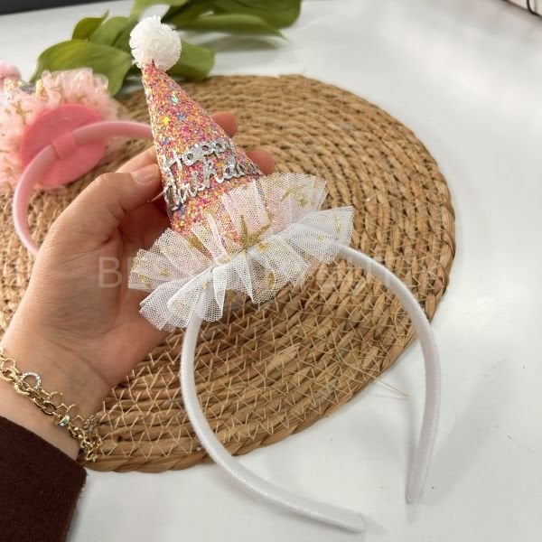 BİRTHDAY DOĞUM GÜNÜ YAZILI BEYAZ TAÇ