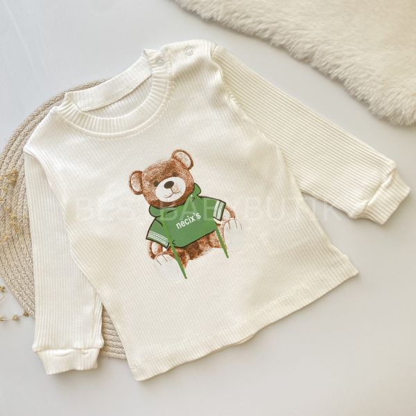 BEAR KAŞKORSE FİTİLLİ AYICIK ETİKETLİ ŞAPKALI 3’LÜ TAKIM