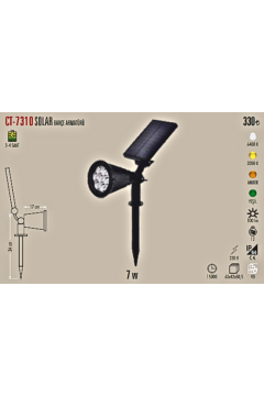 Cata 7 W Led Solar Bahçe Armatürü Beyaz CT-7310