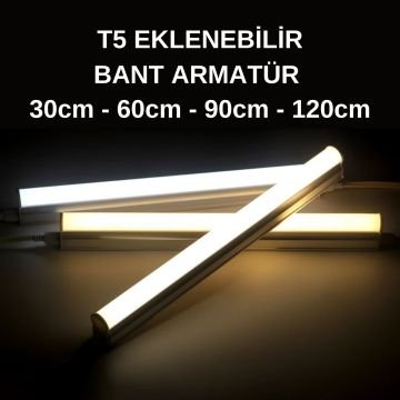 Noas 5W T5 Led Eklenebilir 30cm Bant Armatür 6500K